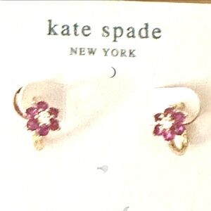 kate spade Gold and Pink Flower‎ Earrings NWT